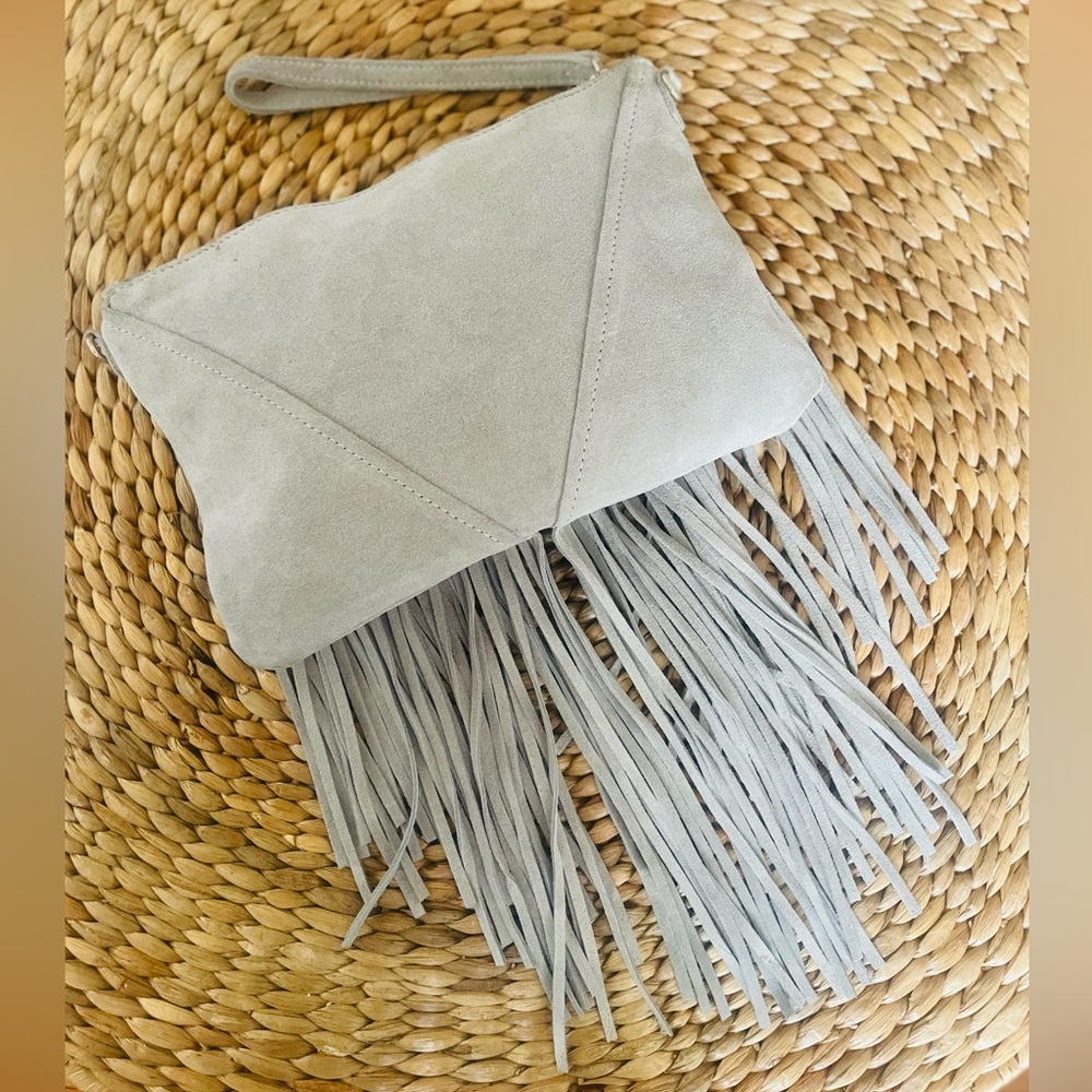 Zara Bohemian Suede Clutch/Crossbody - Picture 3 of 8